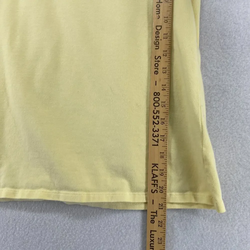 EILEEN FISHER Top S Stretch Organic Cotton Scoop Neck Cap Sleeve Yellow USA - Picture 12 of 13